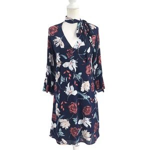 United Colors of Benetton Womens Size Small Floral Printed Bell Sleeve Dress